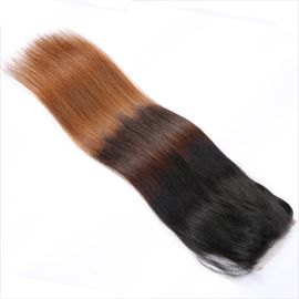 China Cierre de vertimiento libre 30-50g del cordón del pelo de la Virgen de tono 3 del color del cierre recto natural del cordón proveedor