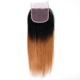 China Color 100% de tono bajo de seda del cabello humano dos de la Virgen del cierre del cordón del grado 10A 4x4 proveedor