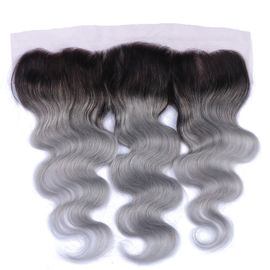 China Coloree del cordón 1B la cutícula llena 13x4 del cierre 7A del grado del cordón del cierre frontal gris del pelo alineada proveedor