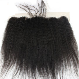 China Extensiones rectas rizadas 100% del pelo de Remy del cierre del cordón 13x4 de Yaki para las mujeres negras proveedor