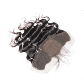 Cierre peruano del cordón de la onda 13x4 del cuerpo, cierre frontal del cordón bajo de seda con el pelo del bebé