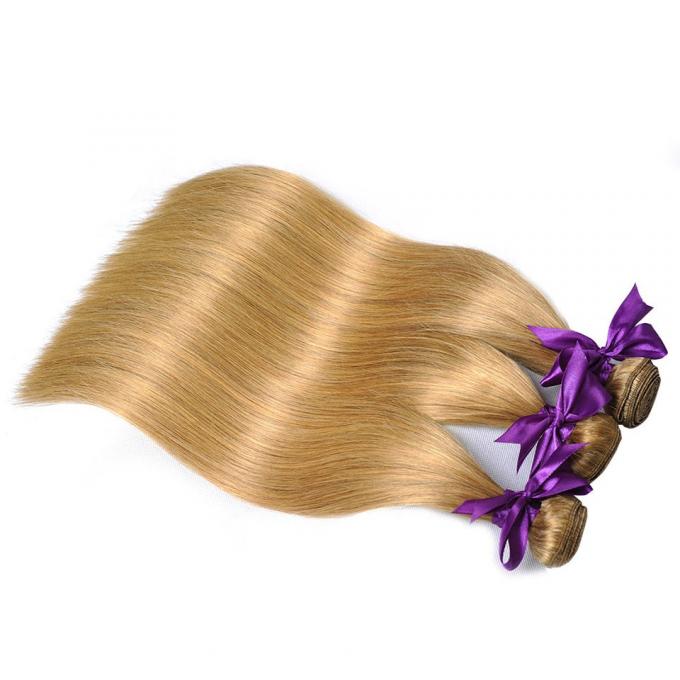 Extensión recta coloreada del pelo de la Virgen del color de la trama #27 de la armadura del pelo de Ombre del brasileño