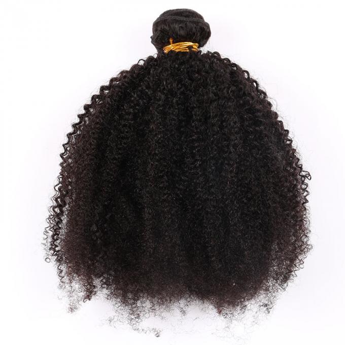 El cabello humano brasileño rizado de la Virgen del pelo rizado del Afro lía color negro natural ningún enredo