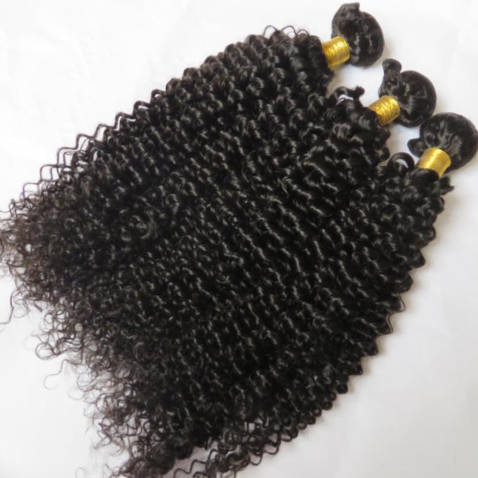 El pelo brasileño puro rizado rizado de la Virgen del Afro humano sin procesar del pelo lía color natural