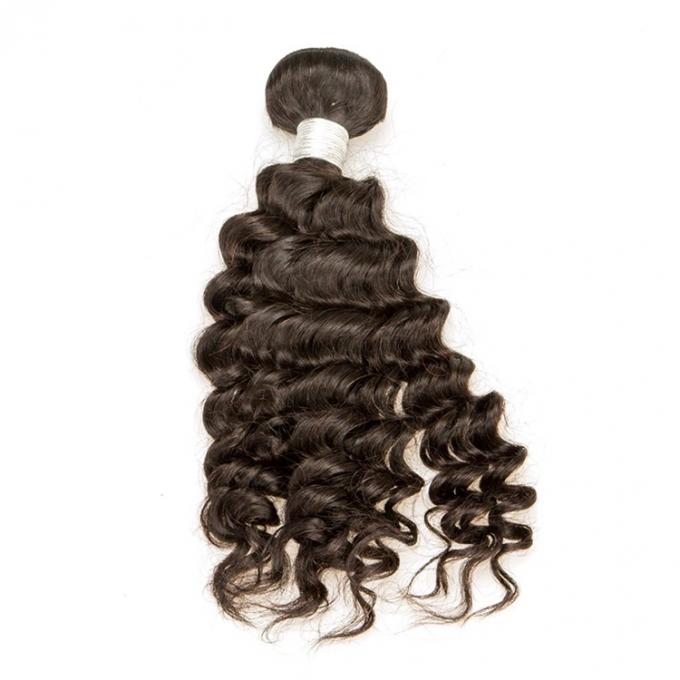 El pelo brasileño crudo 3 rizados grandes materiales de la extensión del cabello humano de la Virgen lía una cabeza