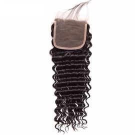 China Cordón suizo marrón claro de la onda del top del cordón del cierre del cabello humano del cierre completo profundo brasileño del cordón proveedor