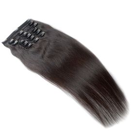 China Clip negro natural de Remy del color en el pelo 100% de la Virgen de las extensiones del pelo con 6 pedazos proveedor