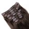 El clip brasileño oscuro del cabello humano del color #2 de Brown en cutícula de las extensiones del pelo alineó 8pcs 120 gramos proveedor