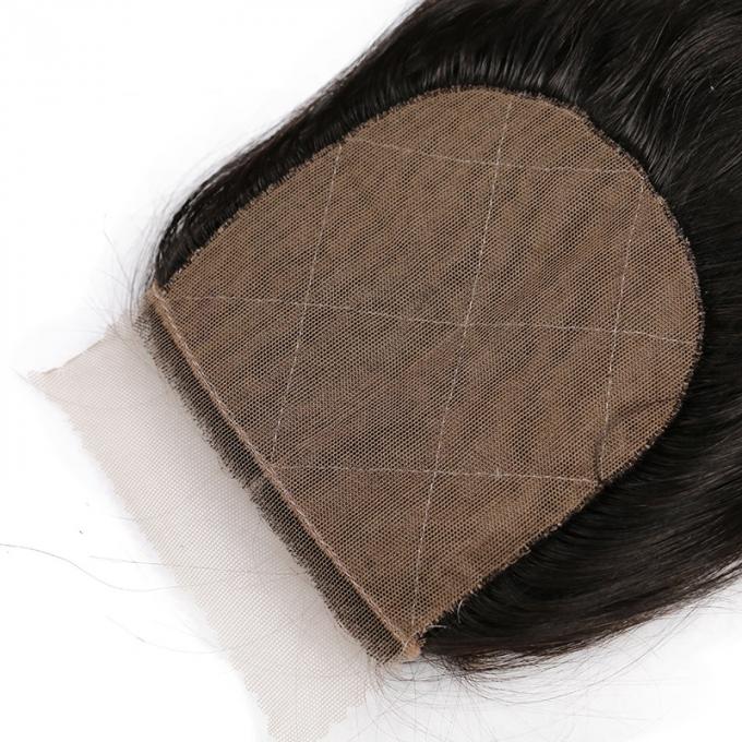 Línea natural del pelo del cierre bajo de seda libre de la partida 4x4 con el pelo del bebé