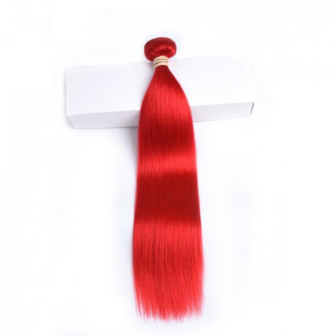 Forme la pulgada de la trama 12-26 del pelo de la Virgen de la armadura del pelo de Ombre del color rojo