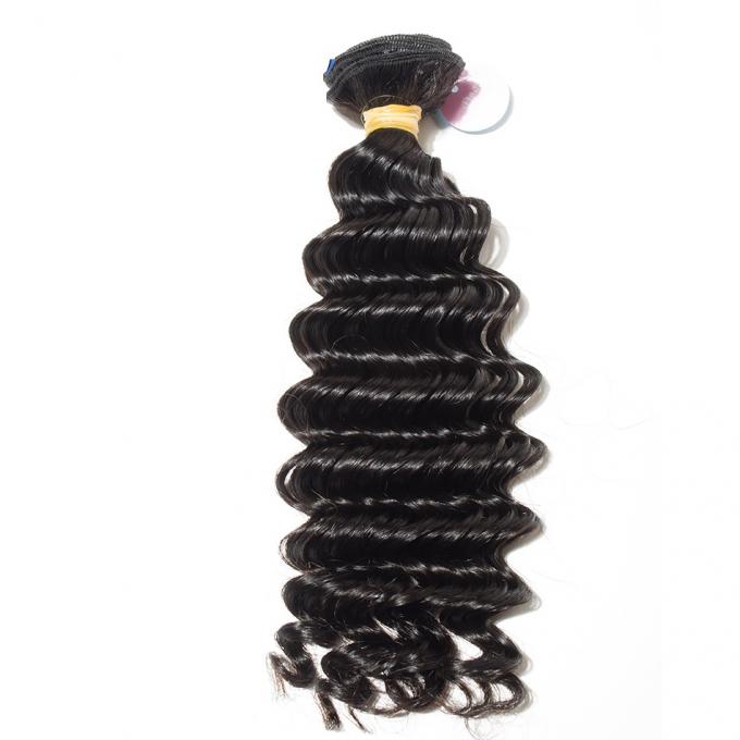 El cabello humano peruano de la onda profunda lía el pelo rizado profundo peruano original del 100%