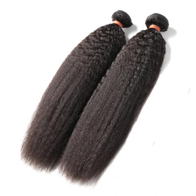 El pelo rizado rizado de Yaki lía a mujeres 100 extensiones del cabello humano no químicas