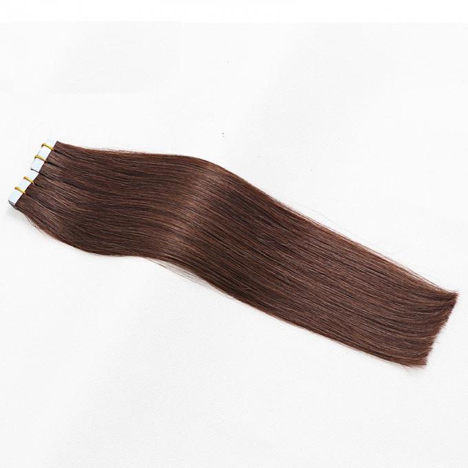 Extensiones brasileñas del pelo de la cinta de la PU de los Peruvian, pegamento en paquetes de las extensiones del pelo