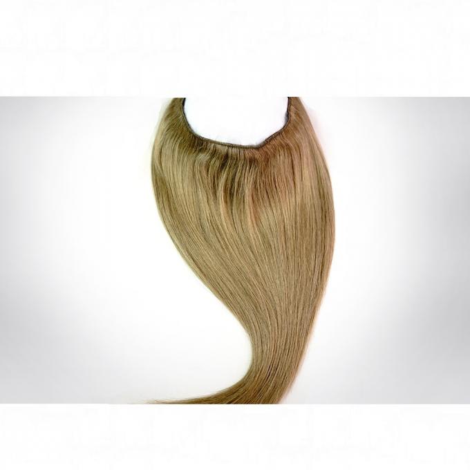18" 20" 22" 24" tirón del halo del color claro de la fábrica de Qingdao en la extensión del pelo con la línea cabello humano de los pescados