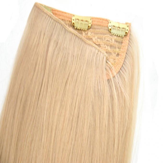 Clip largo de una pieza en el cabello humano de las extensiones del pelo 100 gramos de a todo color